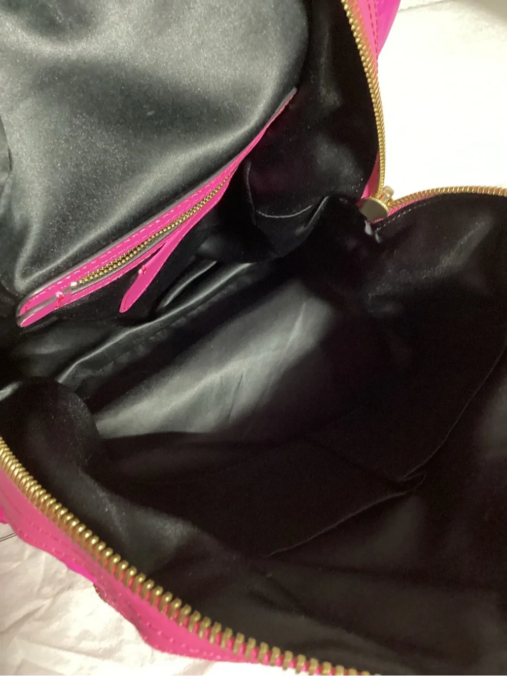 Moschino Quilted Hot Pink Large Nylon Backpack w/ Gold Studded Logo